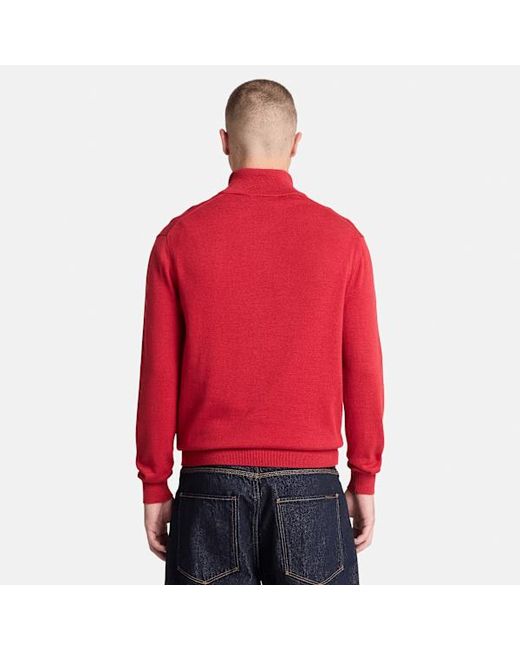 Timberland Red Williams River Cotton Quarter-Zip Jumper For for men