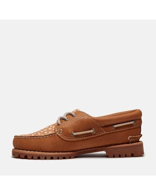 Timberland Brown Authentic 3-Eye Boat Shoe For