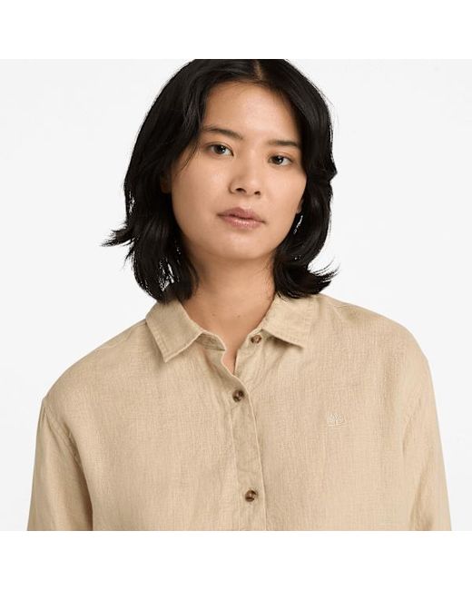 Timberland Natural Long-Sleeve Linen Shirt For