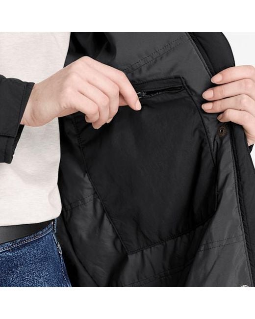 Timberland Black Water Repellent Insulated Long Coat For