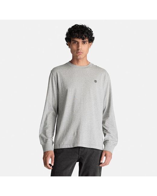 Timberland Gray Oyster River Long-Sleeve T-Shirt For for men