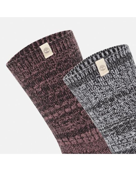Timberland Black 2-Pack Cosy Boot Crew Sock For
