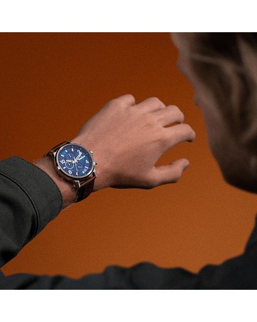 Timberland Blue Driscoll Leather Watch For for men