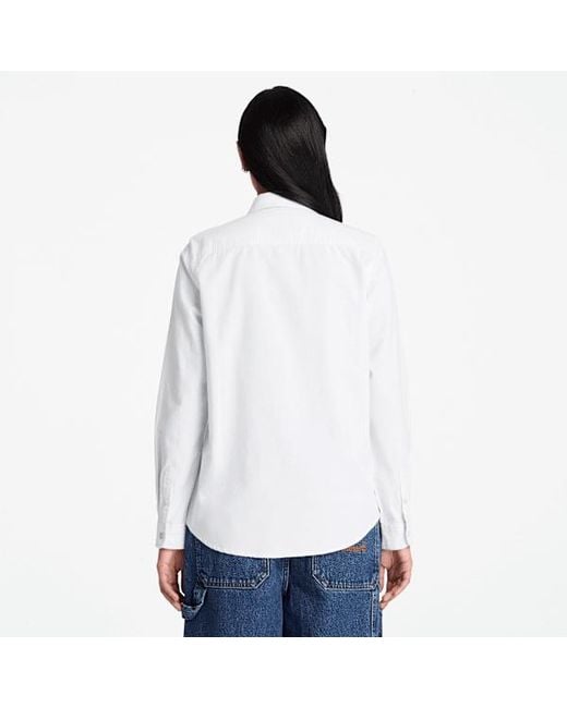 Timberland White Long-Sleeve Oxford Shirt For