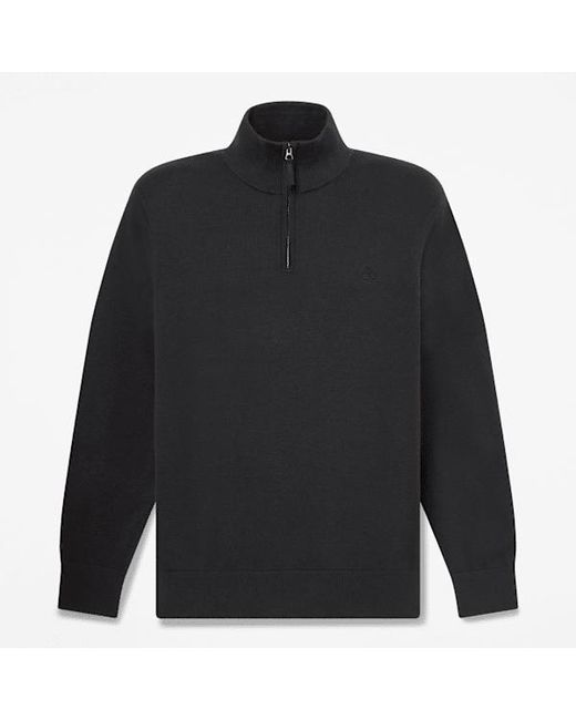Timberland Black Williams River Cotton Quarter-Zip Jumper For for men