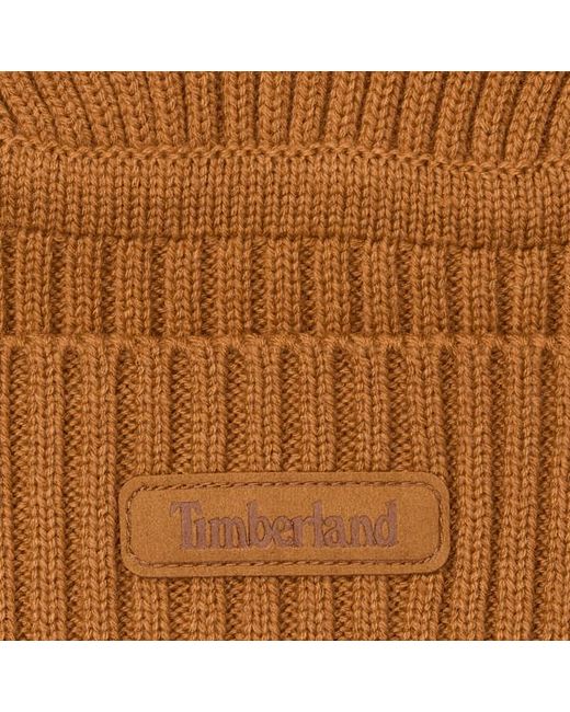 Timberland Brown Gulf Beach Ribbed Beanie In Yellow, Yellow for men