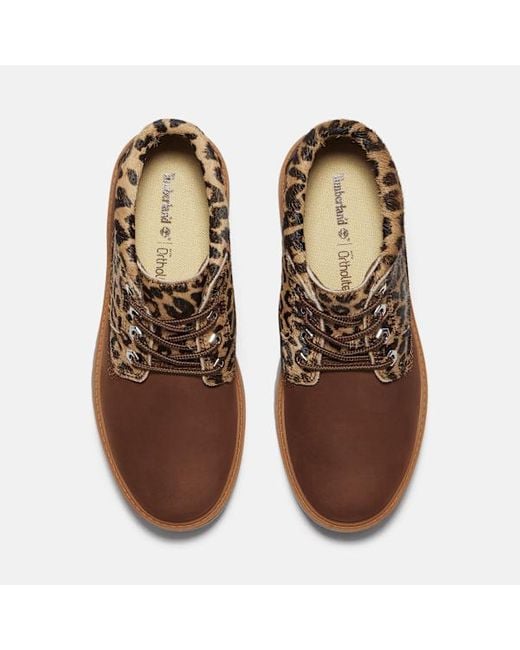 Timberland Brown Leopard Platform Stone Street Chukka Boot For
