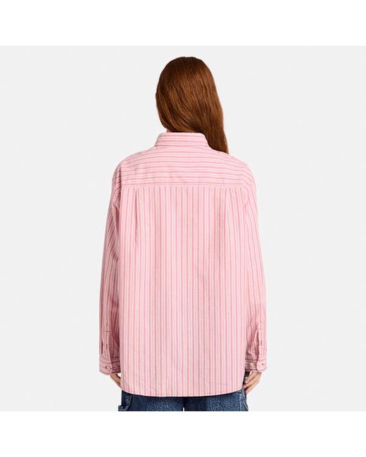 Timberland Pink Multi-Stripe Long-Sleeve Shirt For