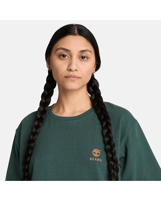 Timberland Green All Gender X Beams Cotton Print T-Shirt