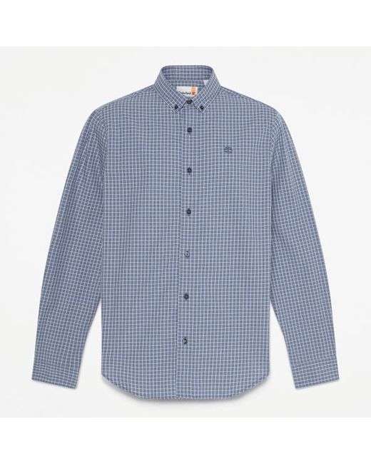 Timberland Blue Micro Plaid Poplin Shirt For for men