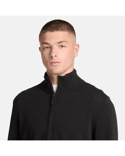 Timberland Black Williams River Cotton Full-Zip Jumper For for men