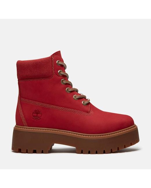Timberland Red Stone Street 6-Inch Waterproof Platform Boot For