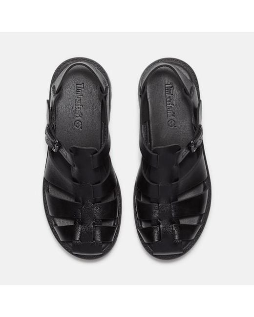 Timberland Black Stone Street Fisherman Platform Sandal For