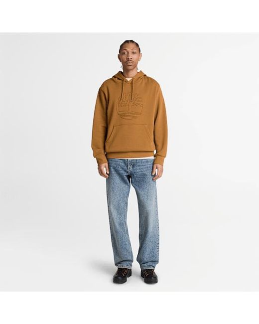 Timberland Brown Wareham Tree Logo Patch Hoodie For for men