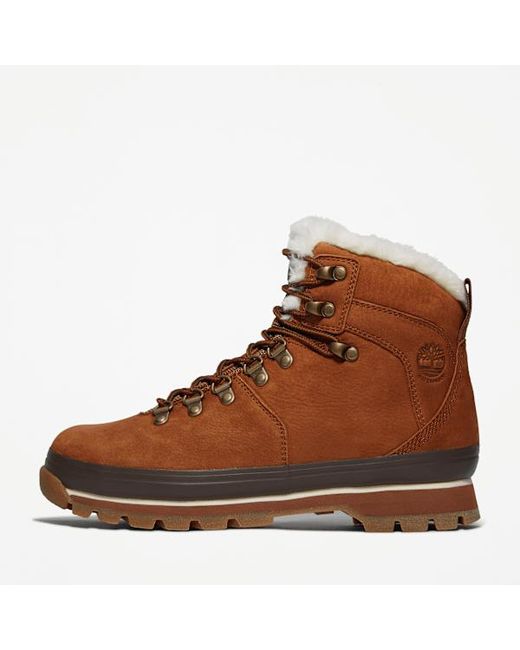 Timberland Brown Euro Hiker Waterproof Fur-Lined Boots For