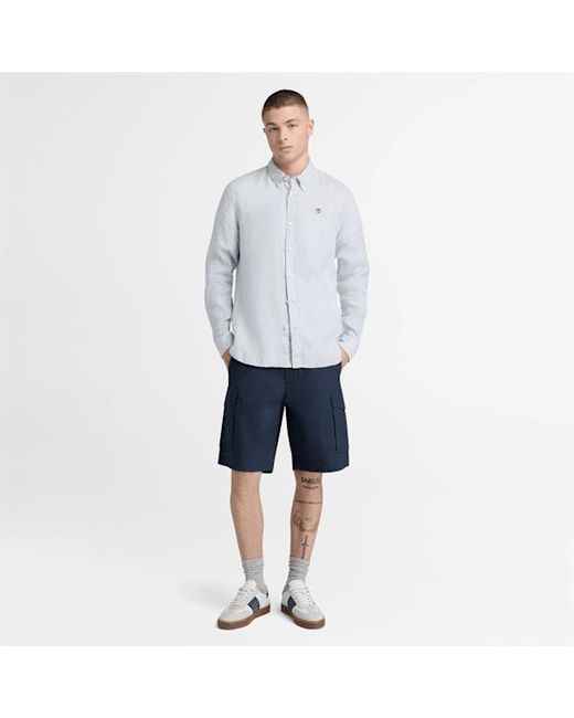 Timberland Blue Brookline Poplin Cargo Short For for men