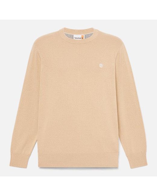 Timberland Natural Williams River Cotton Jumper For Men In Beige, Man, Beige, Size: 3xl for men