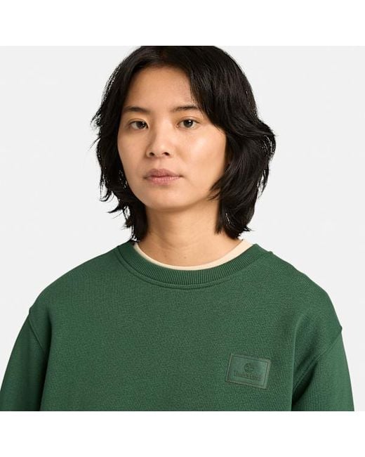 Timberland Green Silicon Badge Crewneck Sweatshirt For