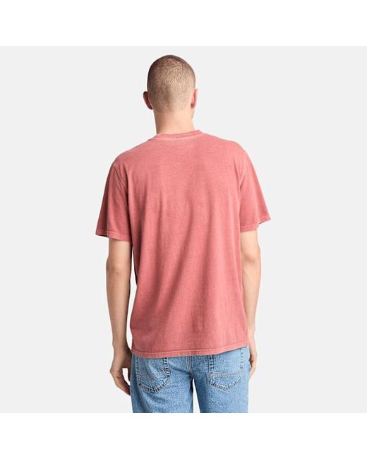 Timberland Merrymack River Garment Dye T-shirt For Men In Red, Man, Red, Size: L for men