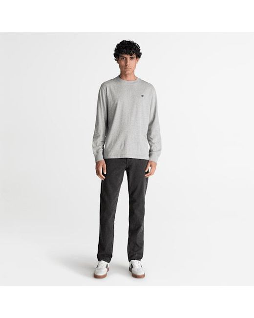 Timberland Gray Oyster River Long-Sleeve T-Shirt For for men