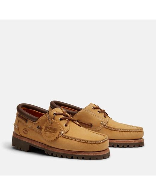Timberland Brown Authentic 3-Eye Boat Shoe For for men