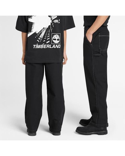 Timberland Black All Gender Washed Duck Canvas Carpenter Trouser