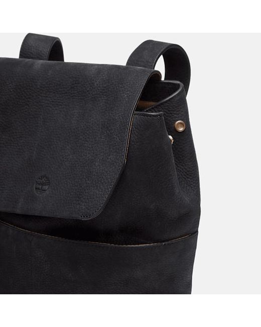 Timberland Black Soft Leather 11-Liter Backpack For