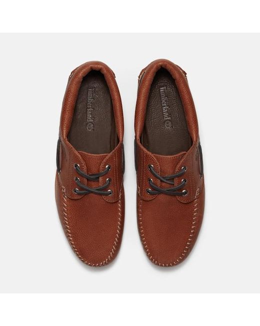 Timberland Brown Road Trip 3-Eye Lug Handsewn Boat Shoe For for men