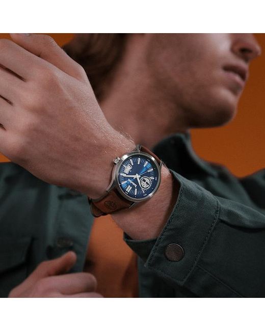 Timberland Blue Leather Strap Watch For for men
