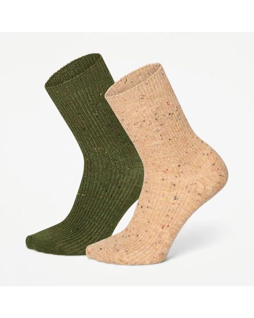 Timberland Green Speckled 2-Pack Crew Sock