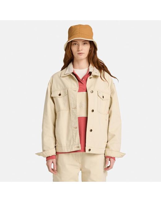 Timberland Natural Canvas Trucker Jacket For