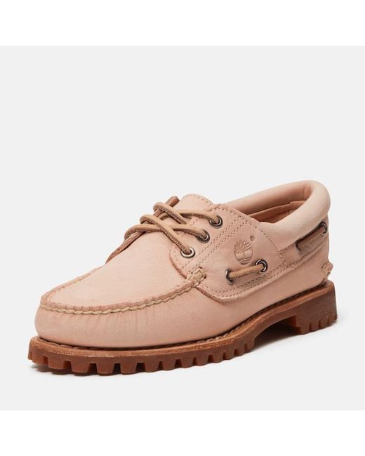 Timberland Pink Authentic 3-Eye Boat Shoe For