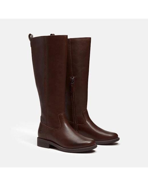 Timberland Brown Verona Square Tall Side Zip Boot For
