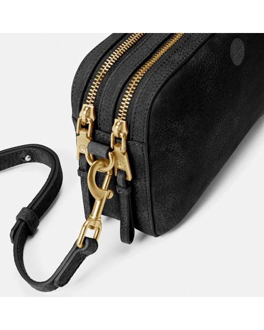 Timberland Black Soft Leather Camera Bag For