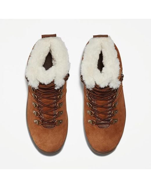 Timberland Brown Euro Hiker Waterproof Fur-Lined Boots For