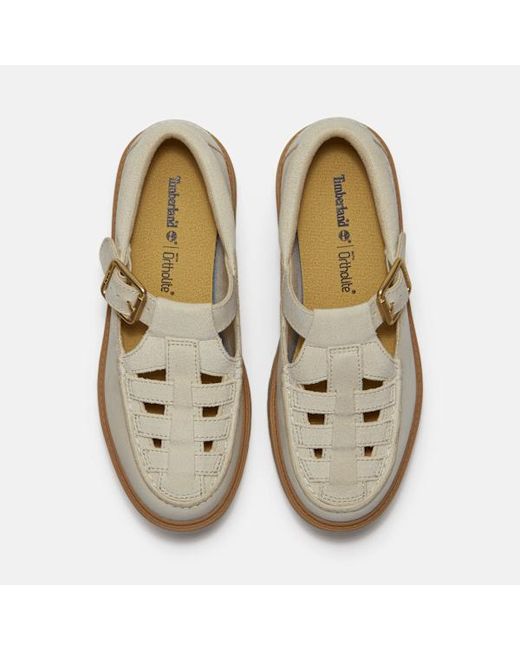 Timberland Natural Stone Street Platform Buckle Shoe For