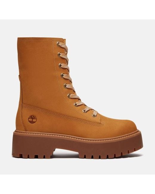 Timberland Brown Stone Street Platform Mid Boot For