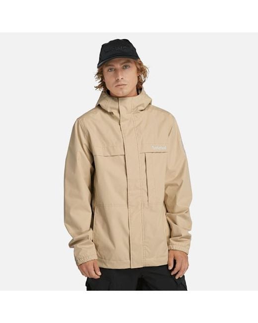 Timberland Natural Benton Waterproof Shell Jacket For Men In Beige, Man, Beige, Size: S for men