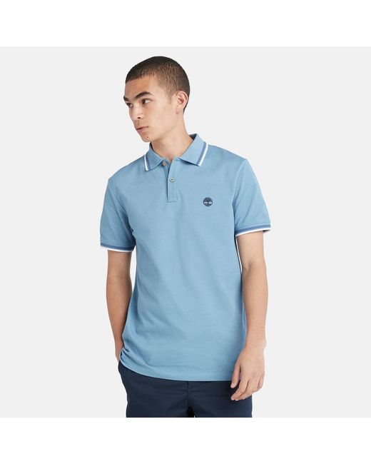 Timberland Millers River Tipped Polo Shirt in Blue for Men | Lyst UK