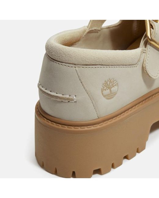 Timberland Natural Stone Street Platform Buckle Shoe For