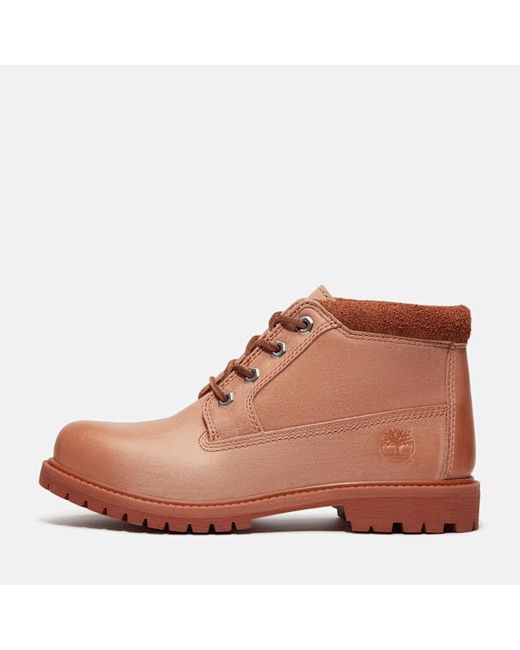 Timberland Brown Nellie Mid Lace Up Waterproof Chukka Boot For Women In Light Red, Woman, Red, Size: 3.5