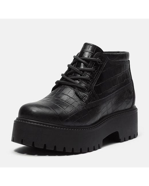 Timberland Black Stone Street Platform Mid Boot For