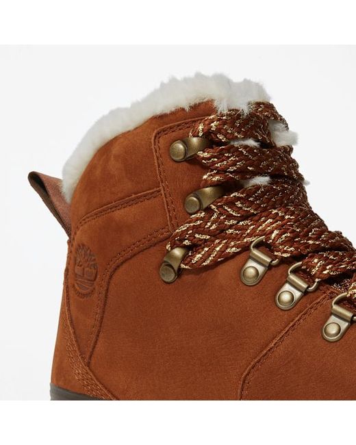 Timberland Brown Euro Hiker Waterproof Fur-Lined Boots For
