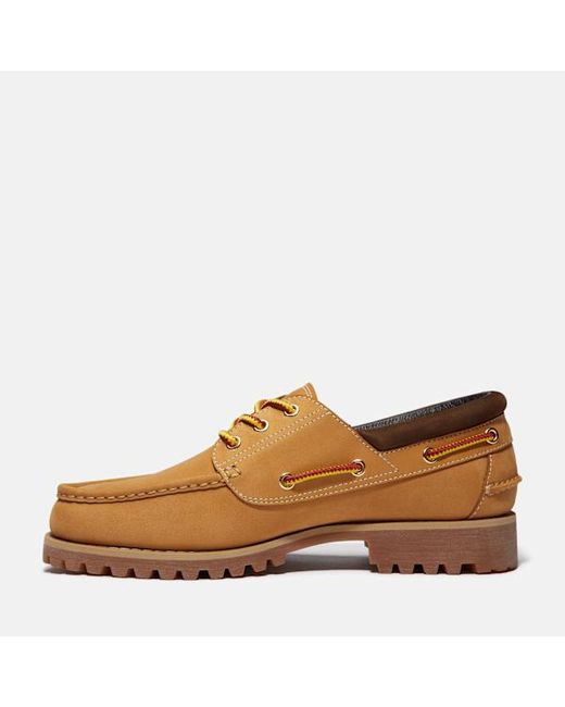 Timberland Brown Authentic 3-Eye Boat Shoe For for men