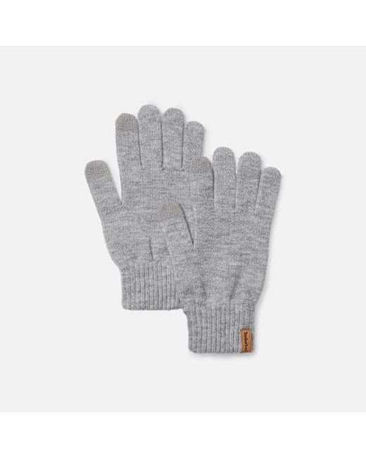 Timberland Gray Rib Knit Glove In Dark Grey, Grey for men