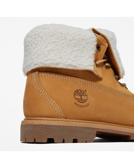 Timberland Brown Warm-Lined Waterproof Roll-Top Boot For