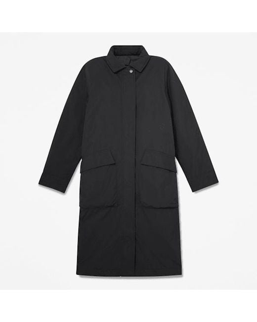 Timberland Black Water Repellent Insulated Long Coat For