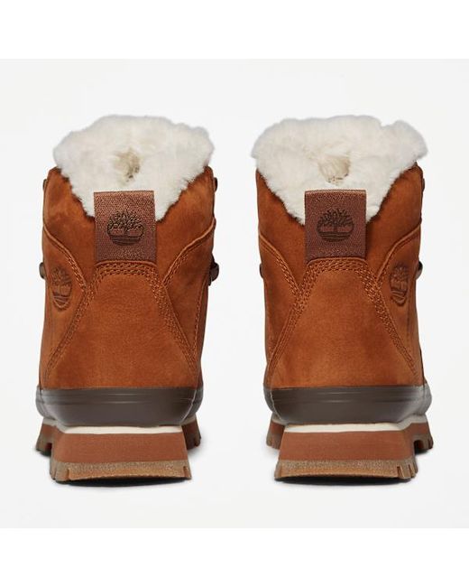 Timberland Brown Euro Hiker Waterproof Fur-Lined Boots For