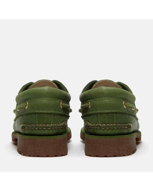 Timberland Green All Gender Authentic 3-Eye Lug Handsewn Boat Shoe