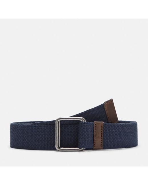 Timberland 40mm Webbed Belt With Square Buckle For Men In Dark Blue, Man, Blue, Size: L for men